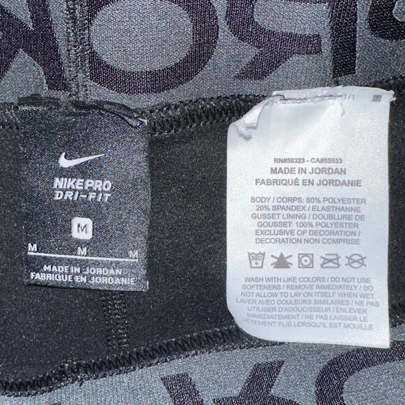 Nike Pro SMU Mustangs Black Fleece Lined Ankle Leggings Size Medium - Picture 3 of 11